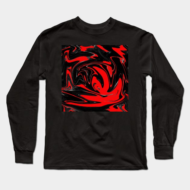 Red & Black Swirl Phone Cases Custom Designed Gifts Long Sleeve T-Shirt by tamdevo1